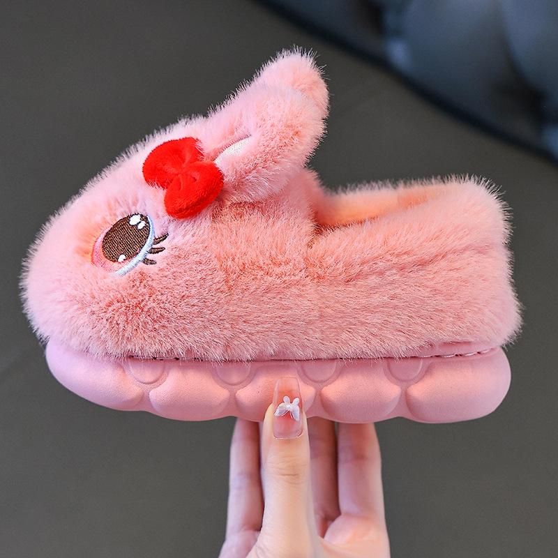 Pantofole Invernali in Cotone da Bambina Cartone Animato Principessa – Scarpe da Casa Calde Foderate in Pelliccia per Neonati e Bambini.
