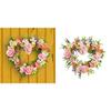 Heart Shaped Wreath Valentine's Wreath Flower Wreath Artificial Rose Garlands