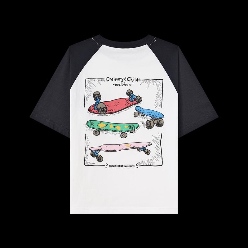 Boy's Cool-Feel Skateboard Print Raglan T-Shirt