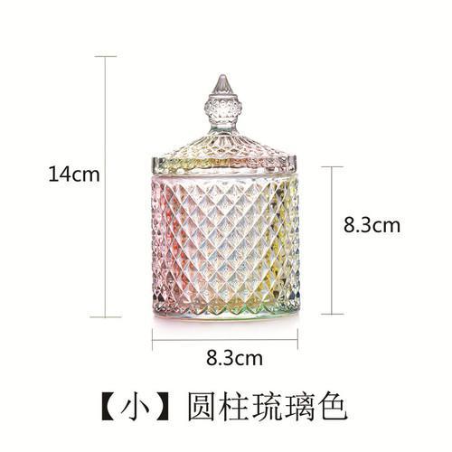 European Style Crystal Glass Storage Jar Creative Candy Jar Home Desktop Jewelry Cosmetic Swab Box Candle Holder Home Decoration