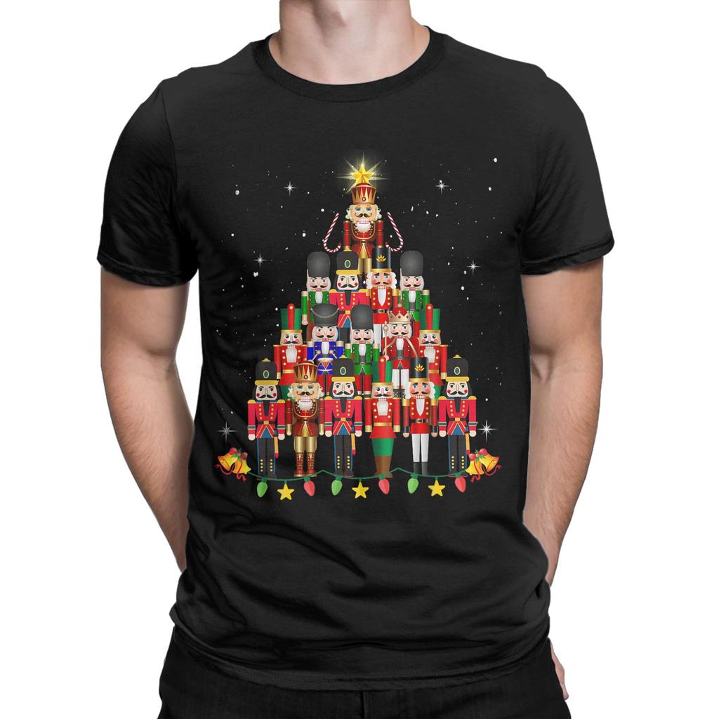Loudest Nutcracker Group Matching Family Holiday Funny Nutcracker Christmas Tree Pure Cotton T Shirt For Men T Shirts Tees Tops