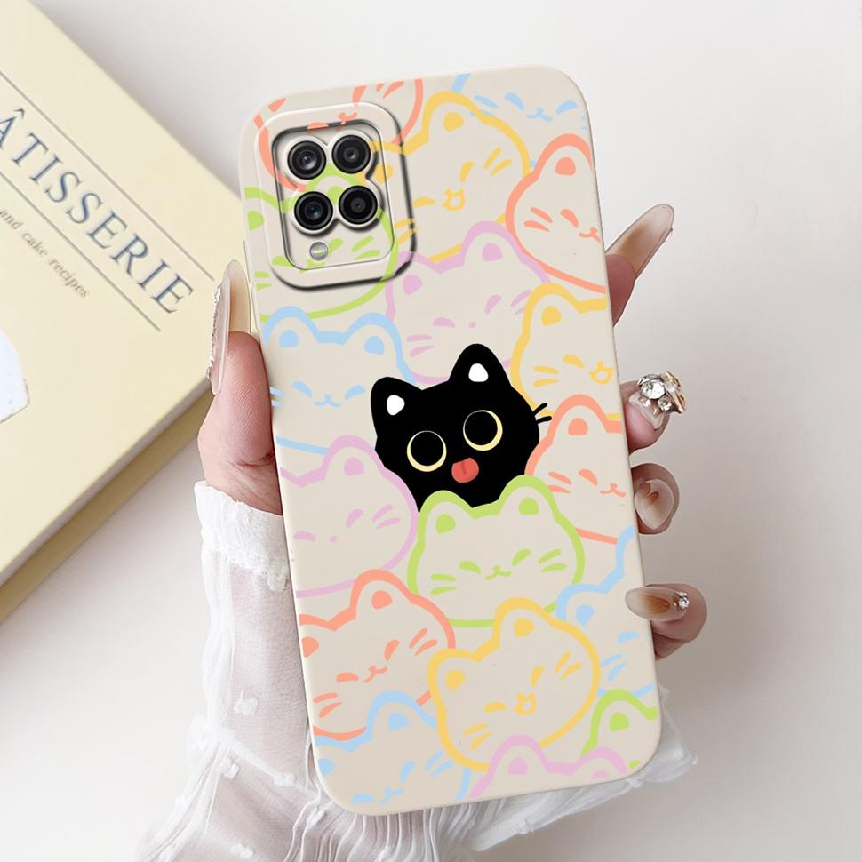 For Samsung Galaxy A12 Case Cute Cats Butterfly Soft Silicone Phone Cases For Samsung A12 A 12 GalaxyA12 ShockProof Back Cover