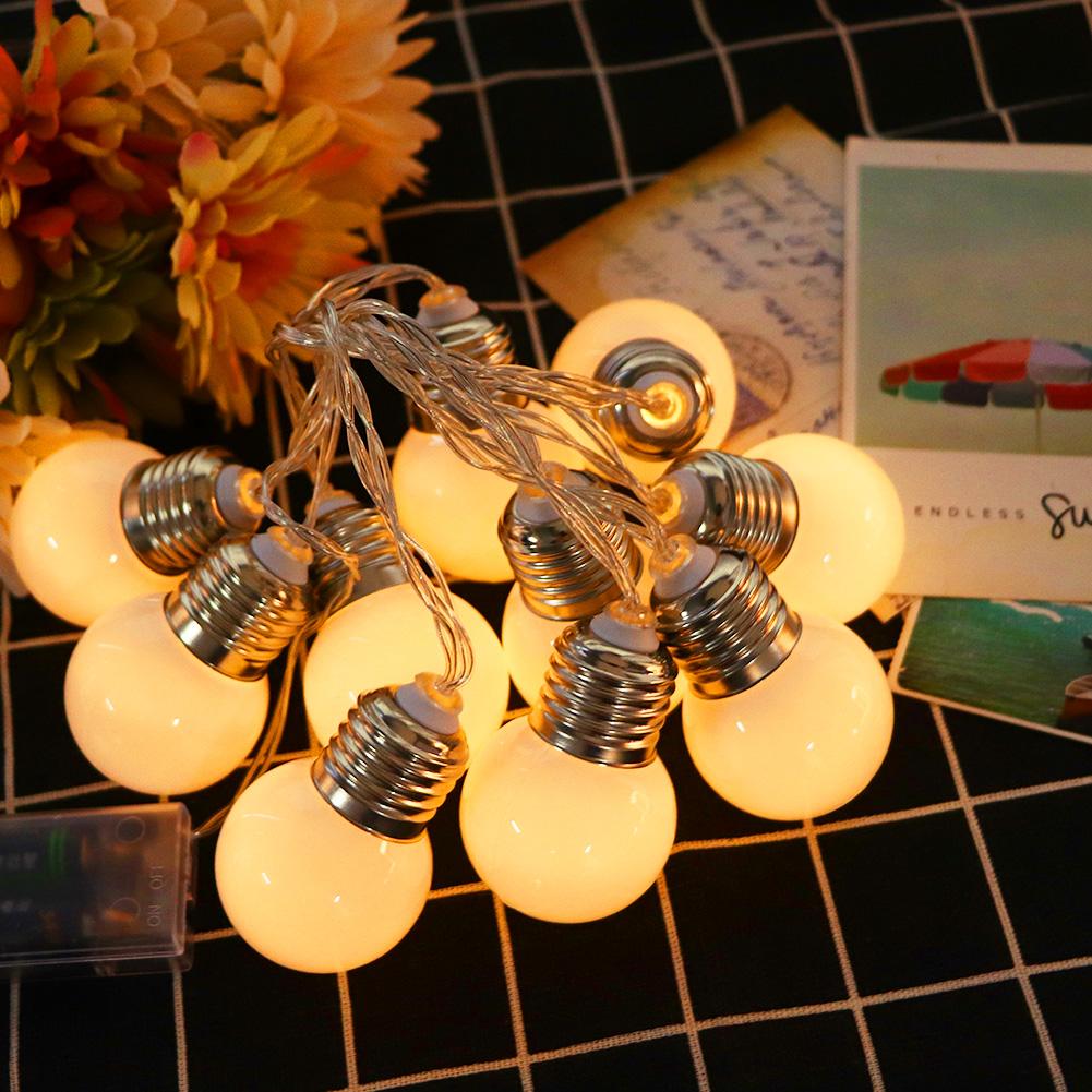 1,5m 10-LED Milchweiß Lichterkette Dekolampe für Haus Hof Weihnachtsfest