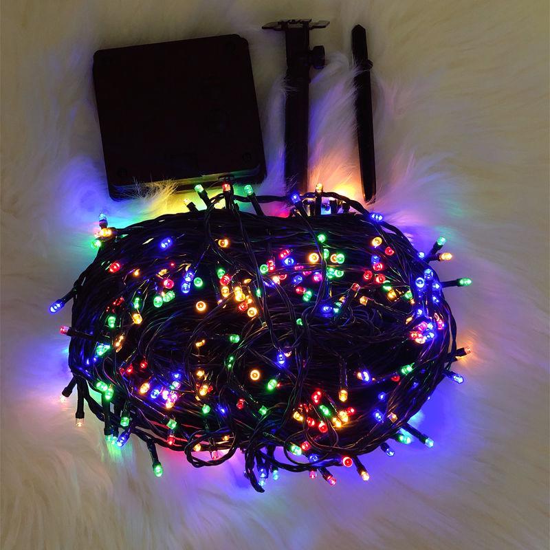 Outdoor LED Solar Starry Sky String Lights for Garden, Courtyard, and Street Decor - Colorful Flashing Lights