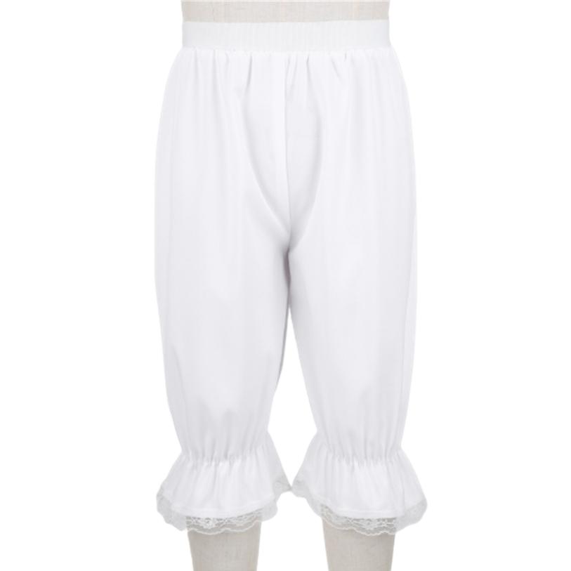 Dívčí volné kalhoty s volánkovou krajkou Bloomers Shorts Dětské Retro viktoriánské renesanční kalhoty