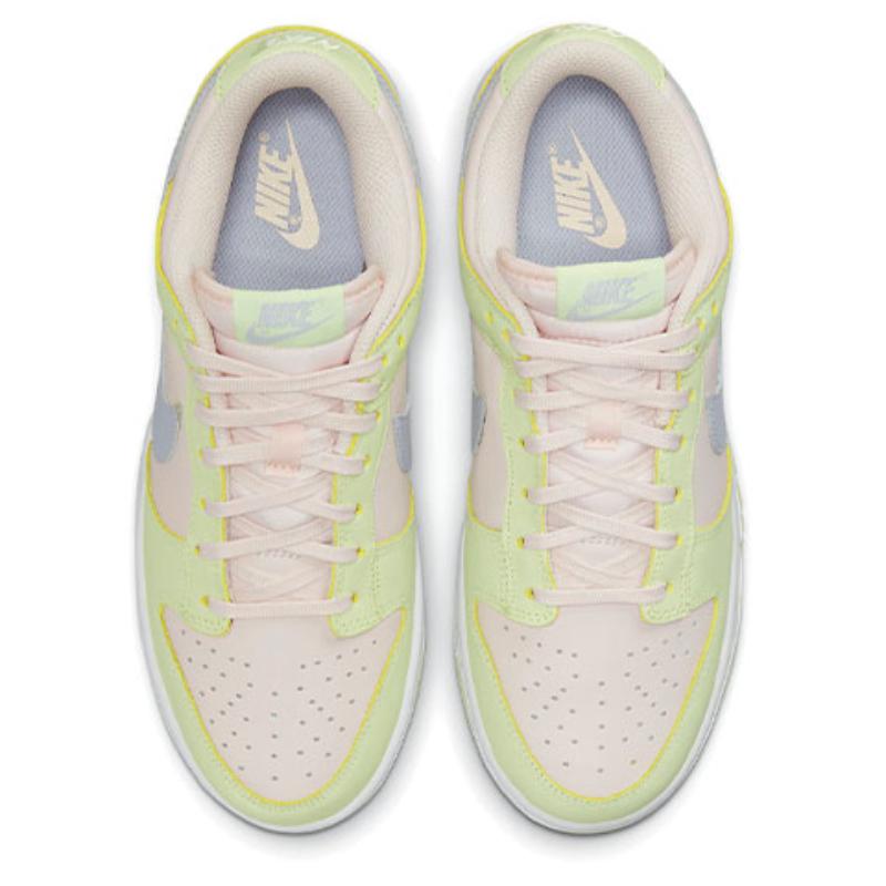 Nike Dunk "Lime Ice" leather non-slip shock-absorbing wear-resistant low-top skate shoes for women in yellow and pink DD1503-600
