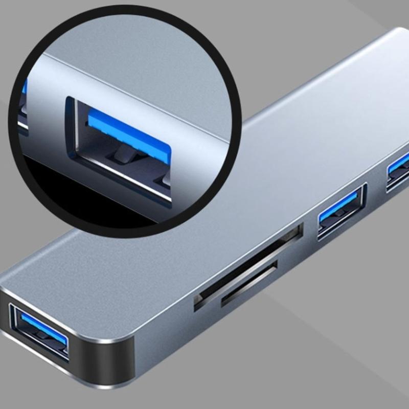 Multiports USB C Expansion Hub Featuring  Card Slot & Speed  5Gbps Data Transfer USB Docking Station for Computers