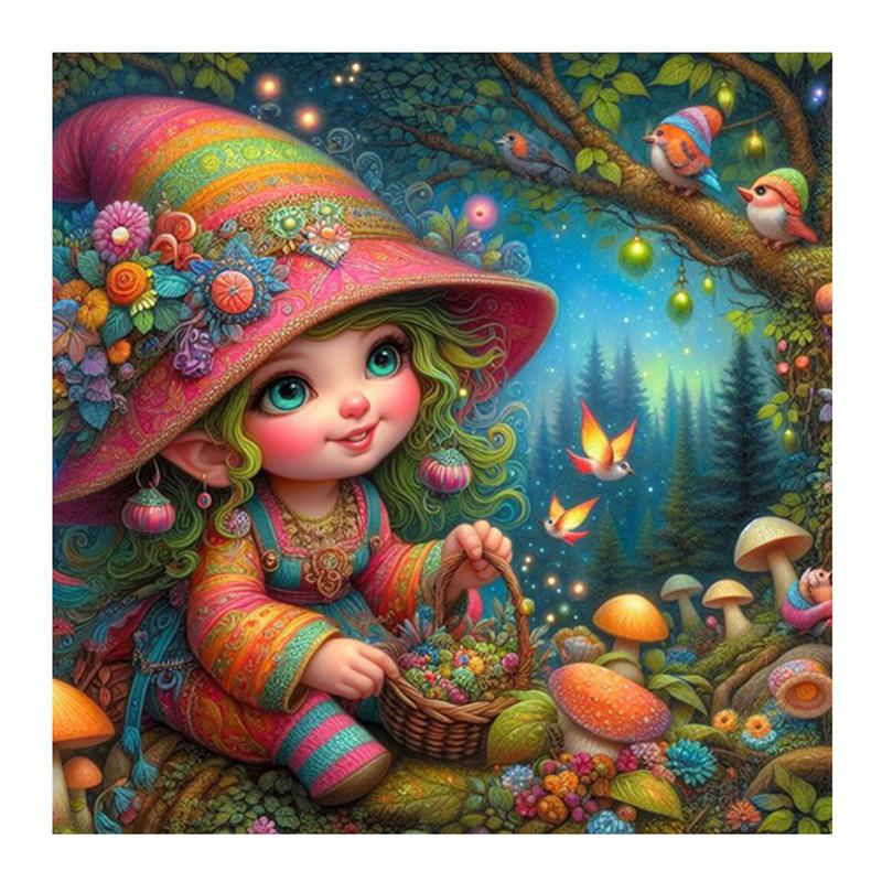 

DIY 5D Алмазная Картина Фея Полная Круглая Мозаика Пейзаж Картина Вышивка Крестом Набор Искусство Стразы Домашний Декор Подарок Round 50x50cm