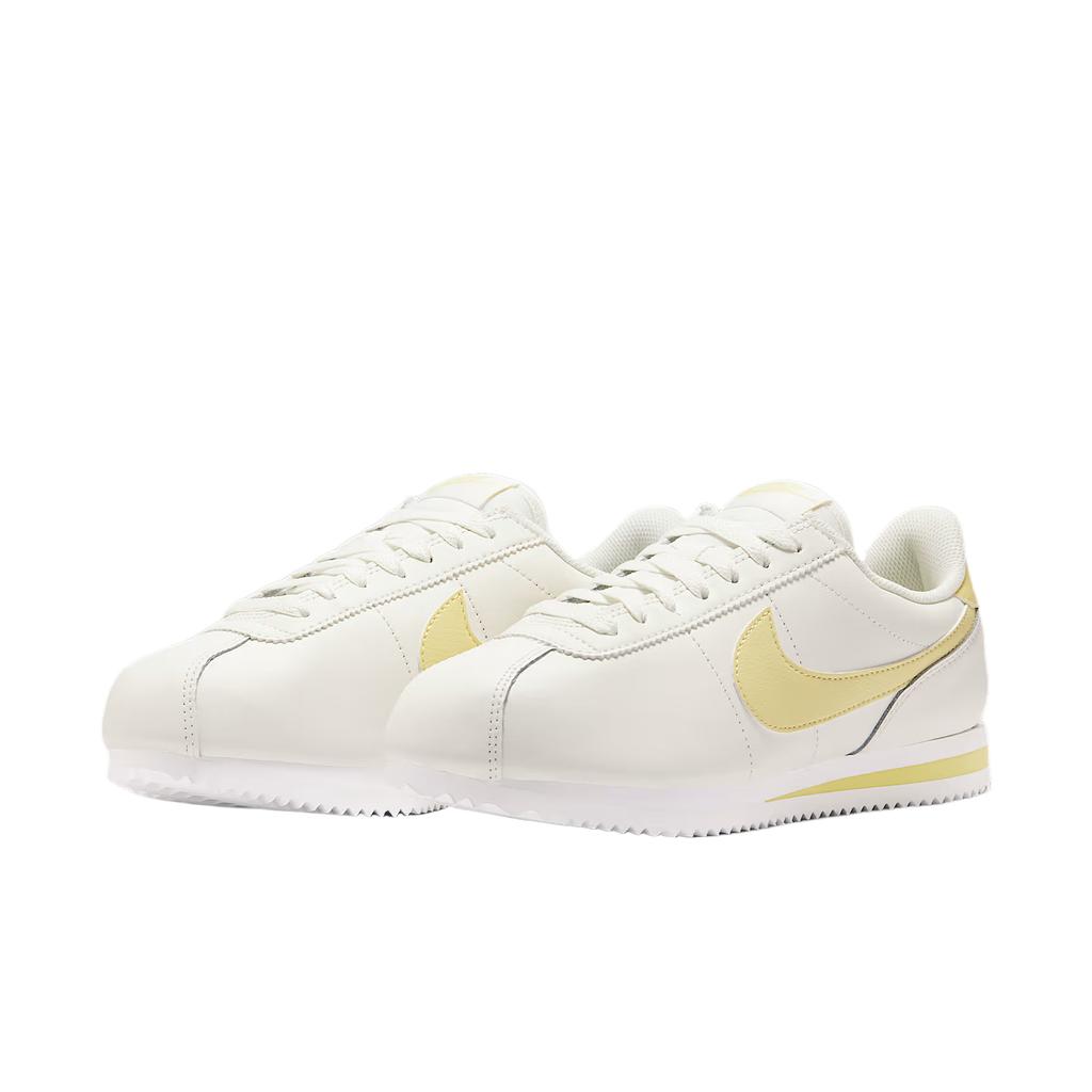 Nike Cortez Abrasion Resistant Low top Training Shoes Women's Yellow White Sneakers DN1791-114