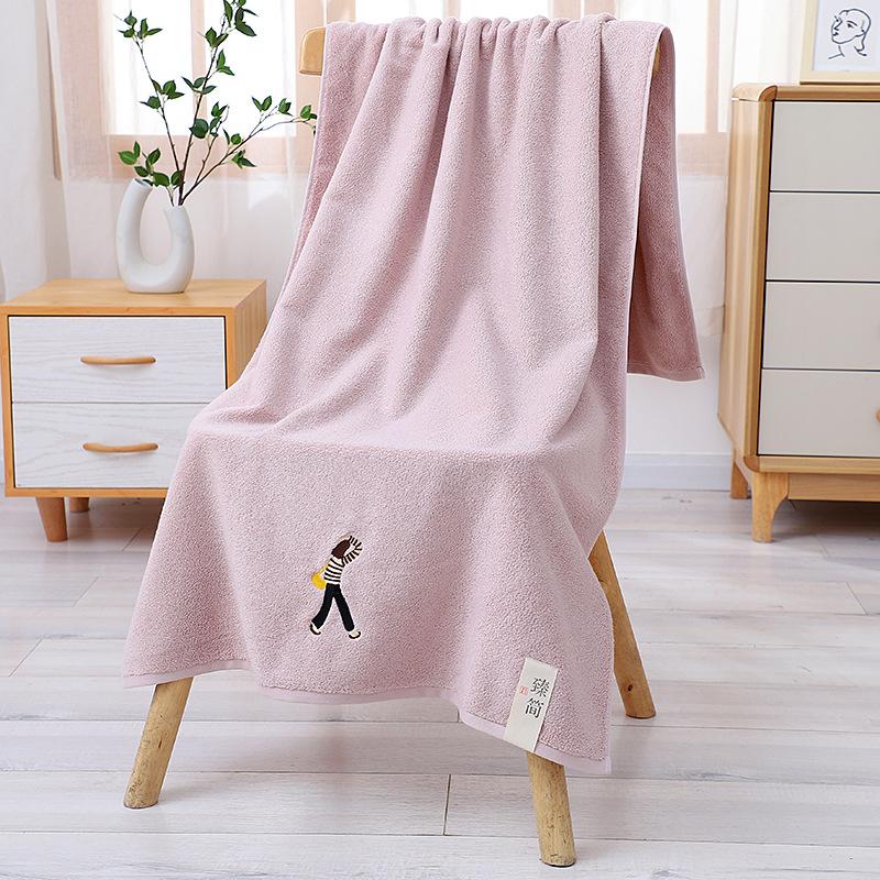 Pure Cotton Bath Towel for Adult Home Use, Soft and Absorbent, Thickened Pure Cotton Bath Towel, Multifunctional Towel