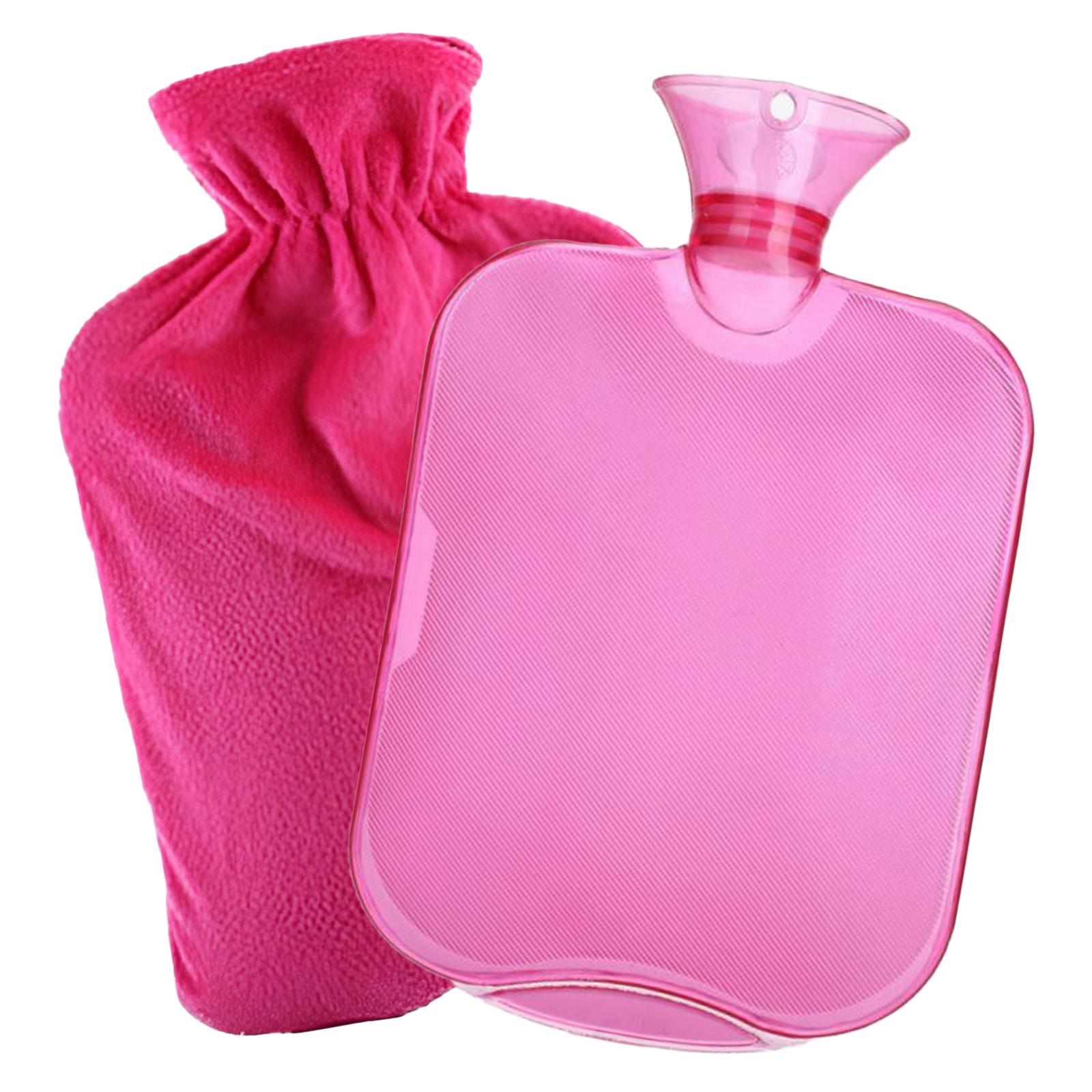 

2000ml Hot Water Bottle Explosion proof Leak proof Warm Water Bag With Cover Christmas Gifts For Pain Relief classic rose red