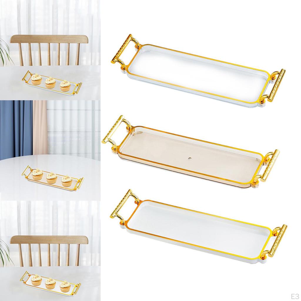 Tavă de servire pentru căni de cafea cu mânere, suport pentru bijuterii, parfum, produse cosmetice, organizator de blat pt.