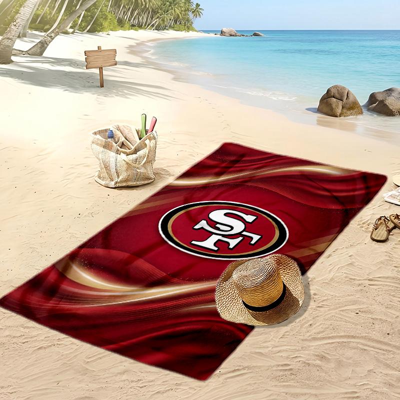 Asciugamano da Spiaggia Stampa San Francisco 49ers Morbido Portatile Asciugatura Rapida?Asciugamano Asciutto Per Piscina Vacanza Estiva Sport all'Aperto