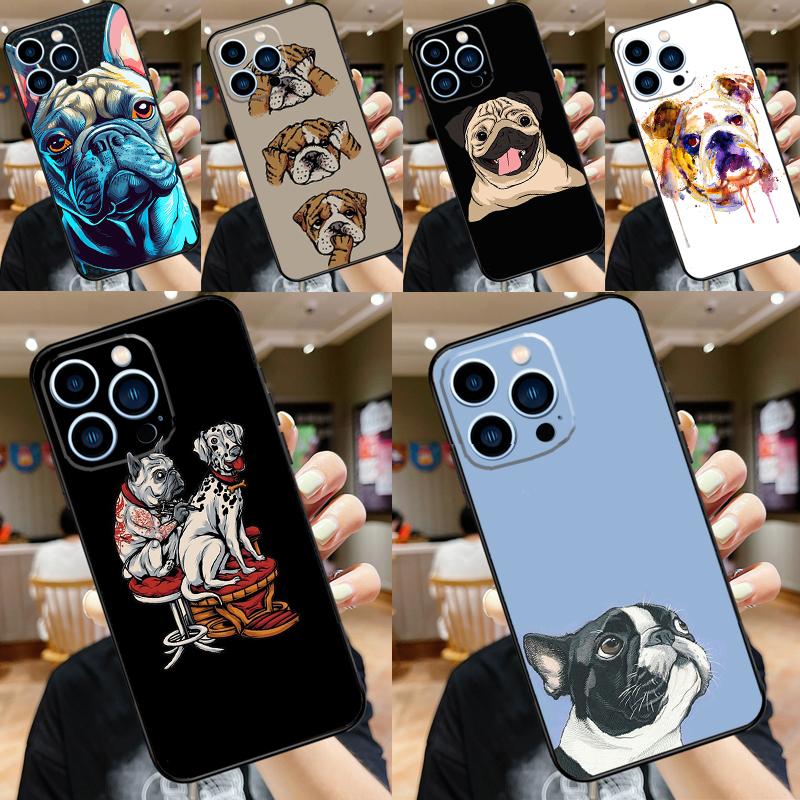 English Bulldog Pug For OPPO Reno 10 11 12 13 14 Pro 7 8 Lite 8T 11F 12F 13F 14F OPPO Find X8 X9 X5 X6 Pro Case