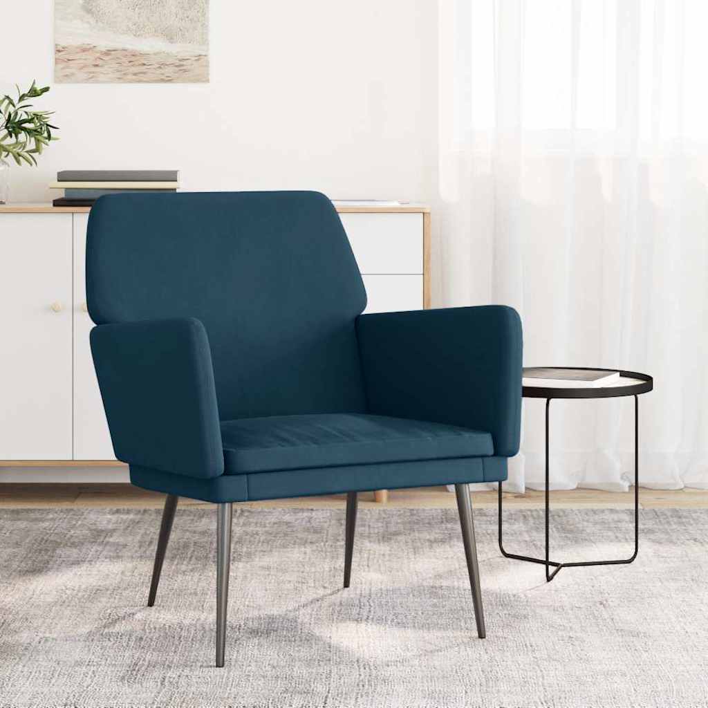 Armchair Blue 62 X 79 X 79 Cm Velvet