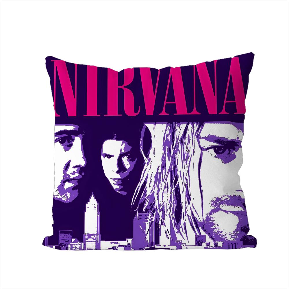 Band NNirvanaes Pillow Case For Car Sofa Decorative Home Doublesided Print Plush Square Throw Pillow Cushion Cover