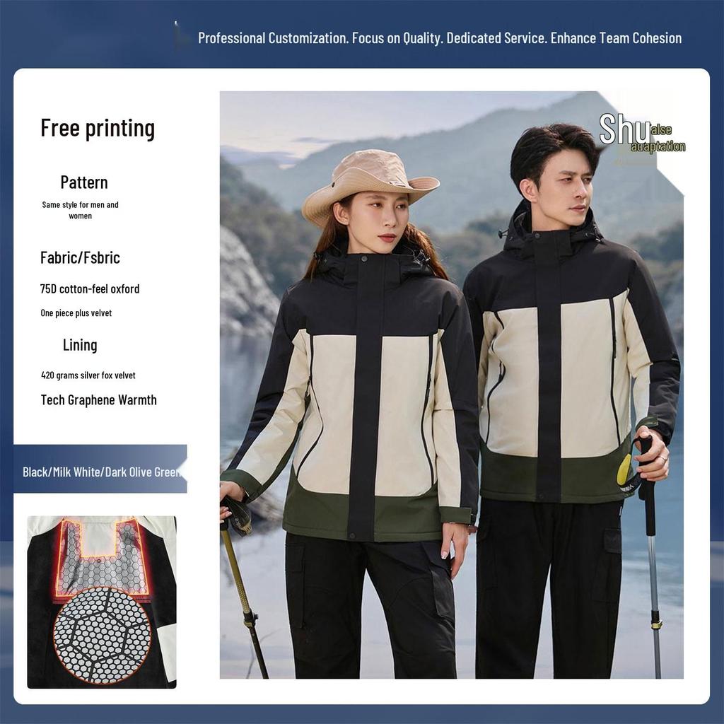 Custom Men's & Women's Outdoor 3-in-1 Detachable Workwear Jacket with Logo