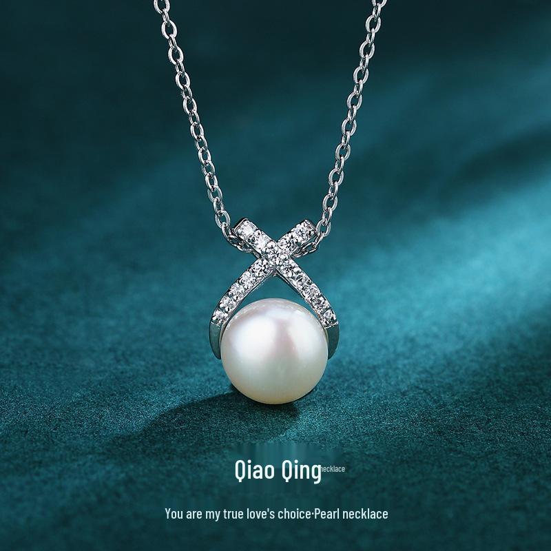 925 Sterling Silver Freshwater Pearl Necklace with Versatile Pendant - Trendy Ins Style for Women