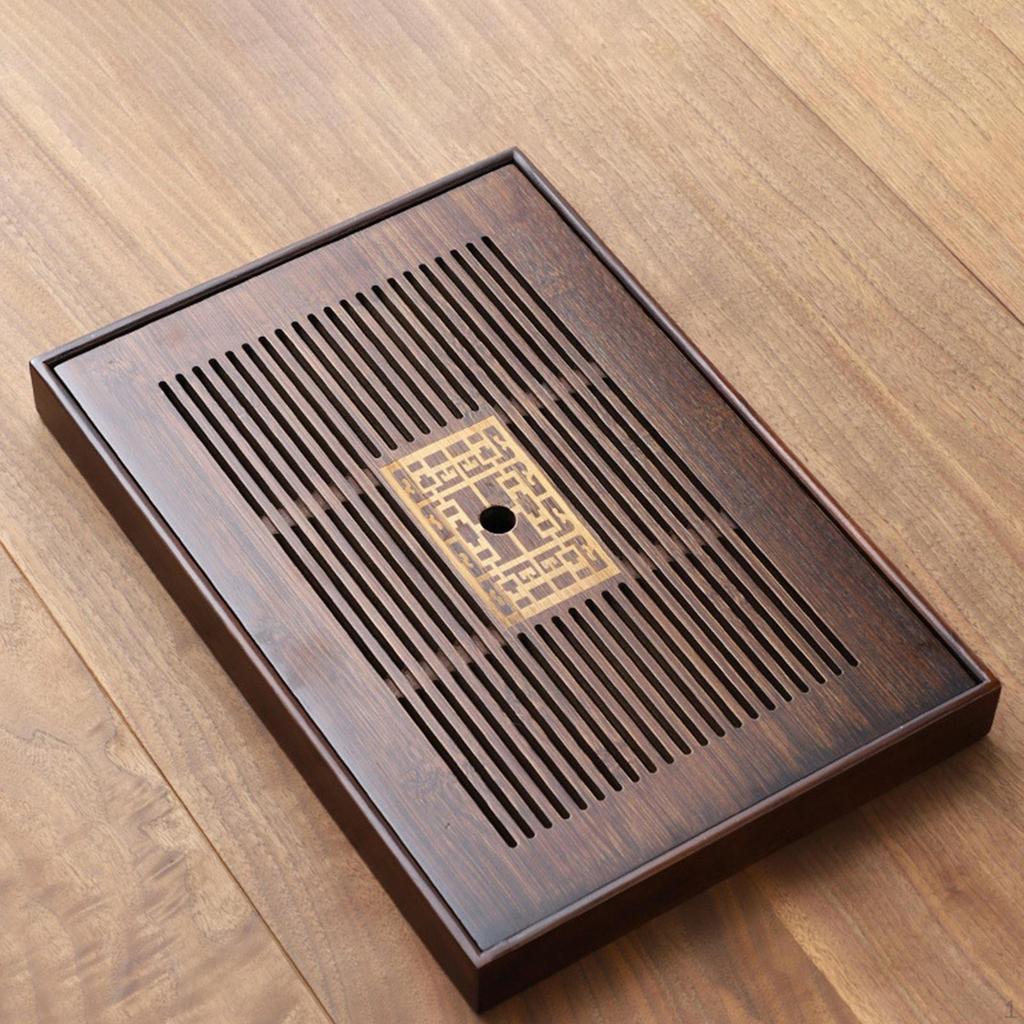 Bamboo , Drainage Type Plate, Tea Set Accessory, Serving Tray for Room