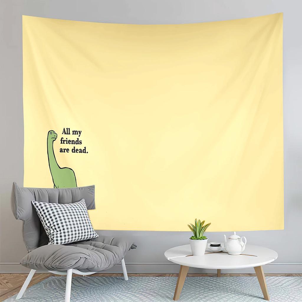 Nature Plant Tapestry Yellow Flowers Tapestry White Minimalist Tapestry Wall Hanging Tapestries Art Living Room Bedroom Dorm