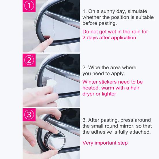 2 Stück Auto-Rückspiegel mit totem Winkel, Weitwinkelobjektiv-Design, 360 Grad verstellbar, rahmenlos, konvex, seitlicher Zusatzspiegel, Autoteile