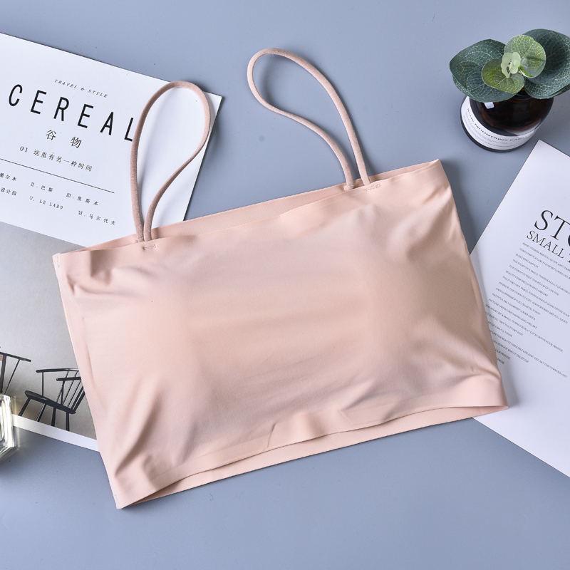 Koreanischer Stil Eis-Seide Camisole Bandeau-BH mit Polstern - Sommer Sportweste für Damen