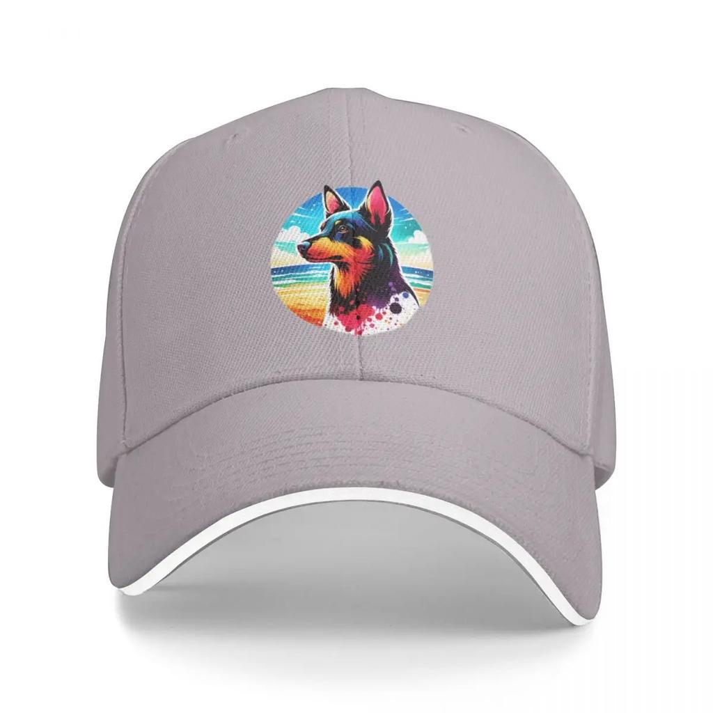 Australian Kelpie Beach Background Baseball Cap Golf Hat Man   Luxury Womens  Outlet 2025 Mens