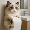 3D Cat Shape Cat Toilet Paper Holder Resin Hanging Paper Towel Stand  Bathroom Decoration
