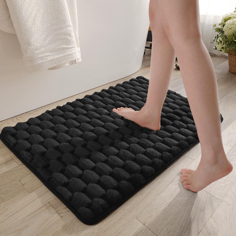 Granular Plush Memory Foam Bath Mats, Simple and Comfortable Bathroom Rug, Water-absorbent Non-slip Shower Room Door Mat
