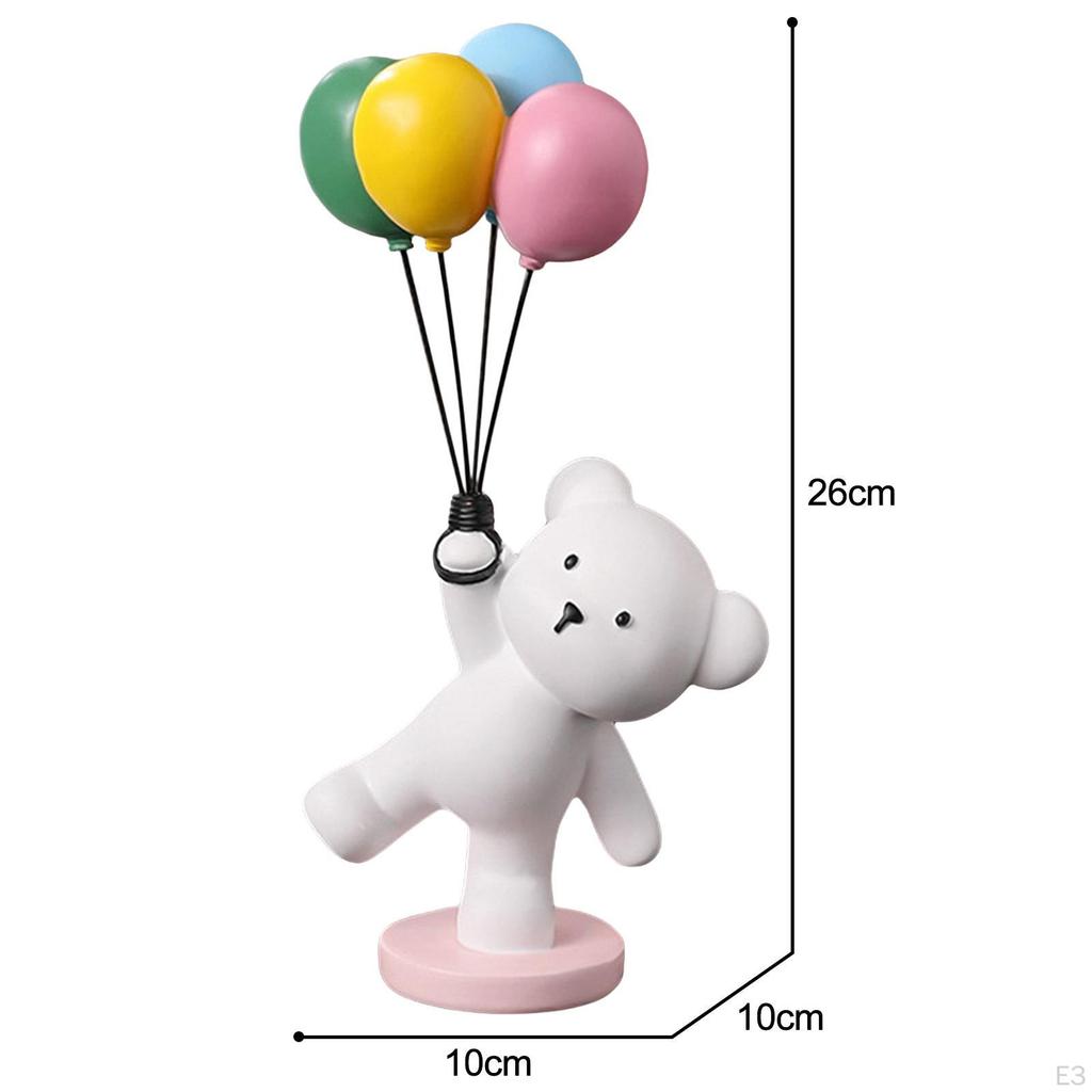 Balloon Bear Figurine Resin Statue for Cabinet TV Stand Shelf Living Room Bedroom Decor