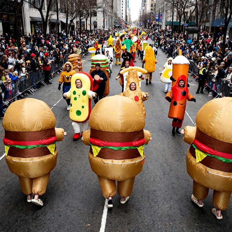 Costume gonfiabile da hamburger per adulti, Costume gonfiabile da hamburger, Divertenti costumi di Halloween per Cosplay, Travestimenti, Festa a tema