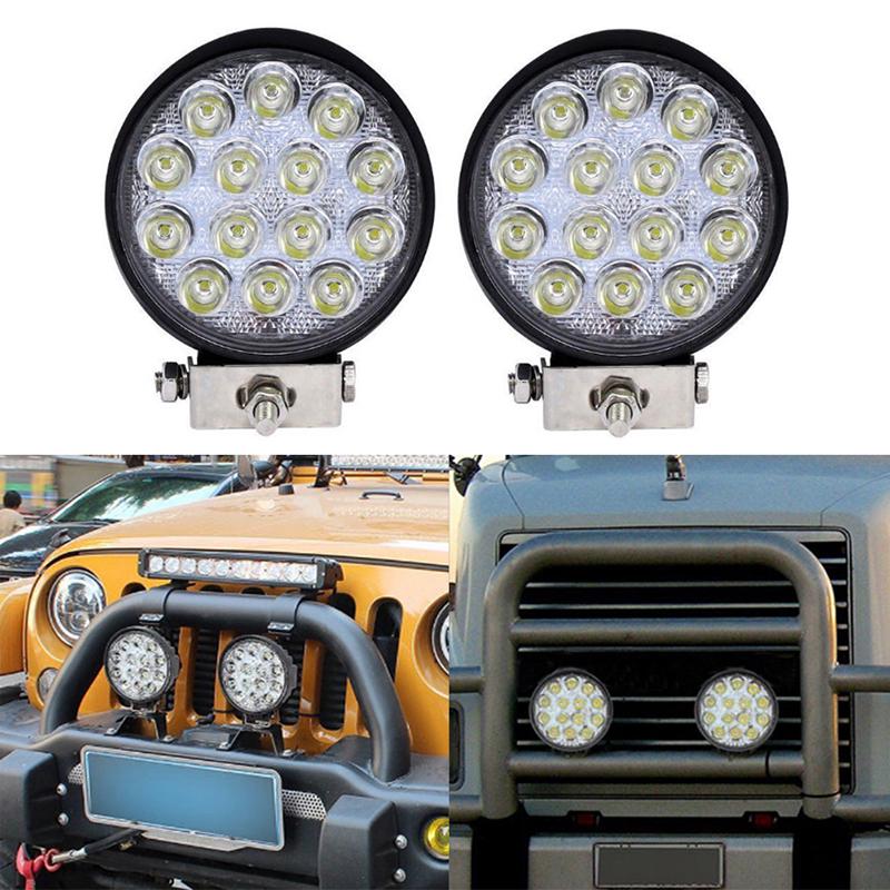 4'' 42W Led Flood Round Work Light Offroad Truck Car Suv Atv Driving Lamp