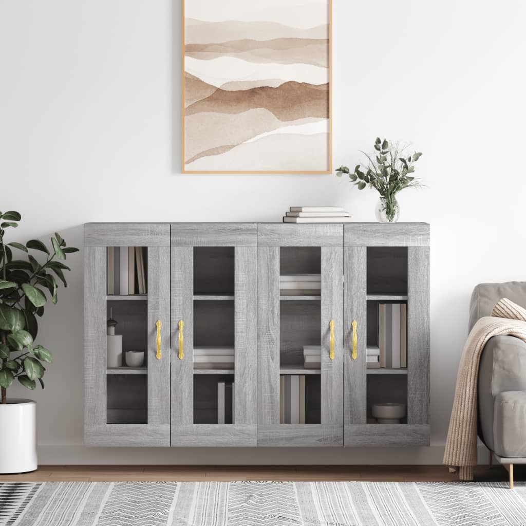 Wall Cabinets 2 pcs Grey Sonoma Wood Based Material