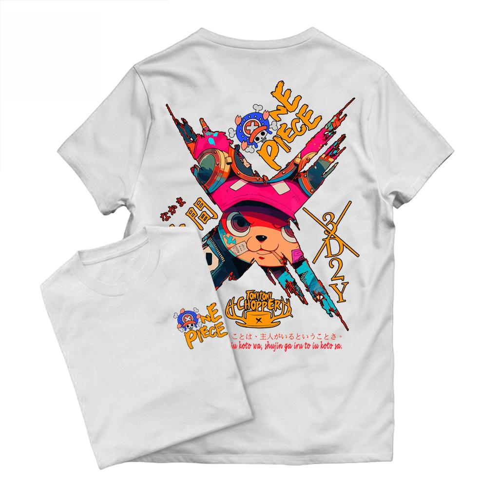 2026 One Piece Unisexs and Womens Tshirt Tony Tony Chopper Anime Cartoon Tee Summer Spring Boys Short Sleeves Parentchild Y2k