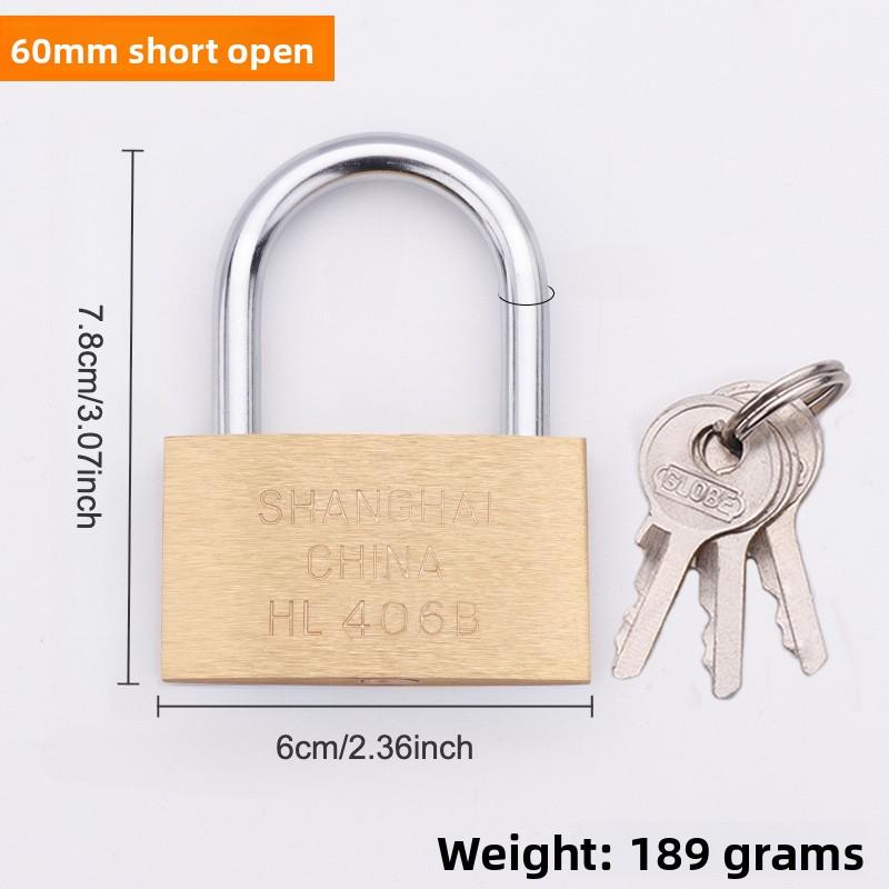 Padlock Copper Padlock Small Lock Head Long Beam Head Open Lock Door Lock Warehouse Lock