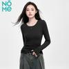 NOME Women's Ribbed Crew Neck Slim Fit T-Shirt
