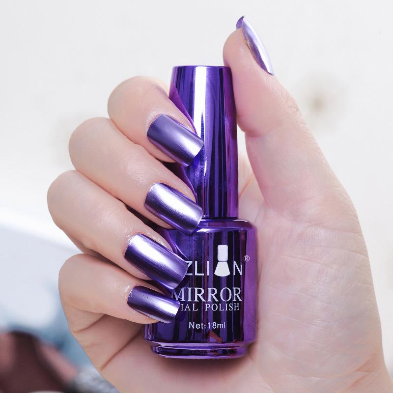 Women Quick Drying Lasting Metallic Mirror Effect Nail Art Polish Varnish Tool Manicure Gift