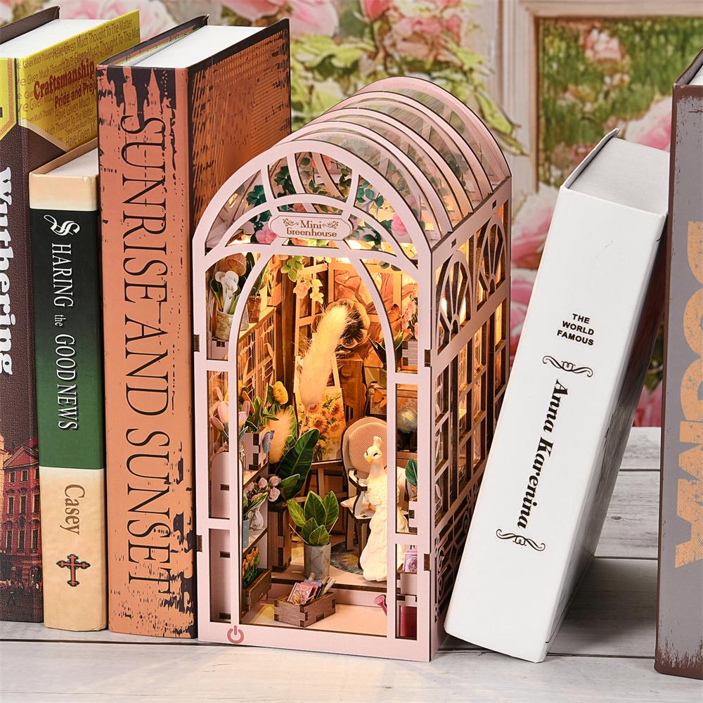 

Садовый Миниатюрный Дом Книжный Уголок Набор 3D Пазл Деревянный DIY Домашний Декор Для Книжной Полки Вставка Волшебный Дом Книг Стенд Для Книжной Полки