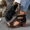 New Ladies' Non Slip Summer Sandals with Open Toe Zipper Closure, Polyester Upper Layer Party Shoes, Platform Heel Sandals