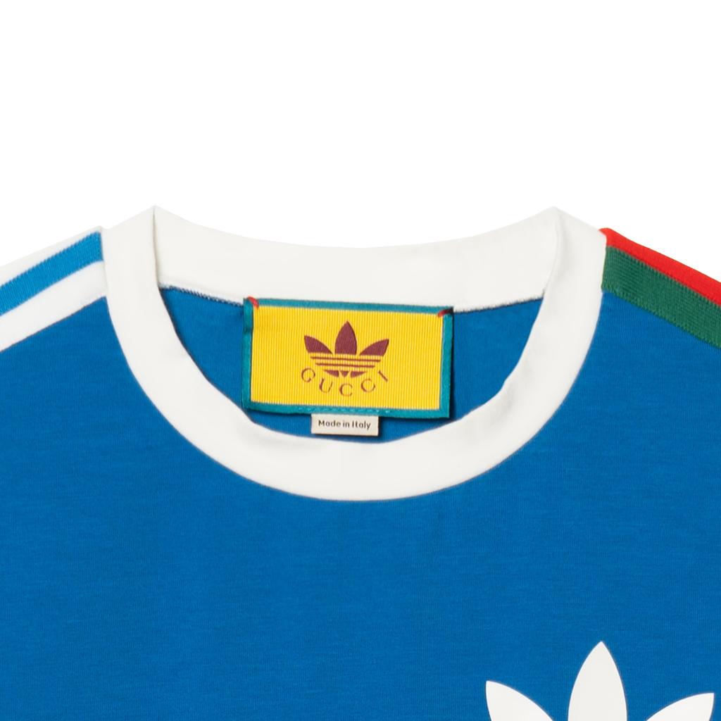 Gucci x adidas Trefoil Print T-Shirt 'Blue' Unisex 691637-XJEKL-4744