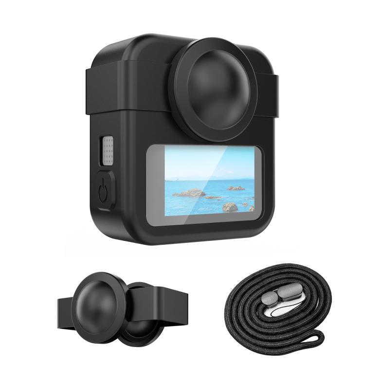 

Для GoPro MAX2 PULUZ Силиконовый Защитный Чехол на Корпус с Двойным Чехлом на Объективы и Ремешком (черный) чёрный