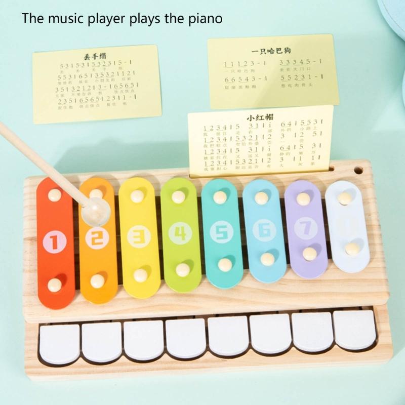 Children Musical Toy 8 Note Xylophone Wooden Percussion Music Instrument Toy For Toddler Auditory and Fine Motor Skill