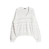 Casual Versatile Design V-Neck Knit Sweater Women Tops White L8CZC204