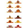 Novelty Turkey Shaped Crown Hat Festival Paper Hat Headwear for Thanksgiving Parties and Holiday Gatherings 6Pcs/Bag