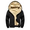 Men's Shearling Fleece Hooded Sweatshirt Winter-Warm Thickened Fleece-Lined Casual Cardigan Jacket