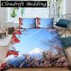 3D Mount Fuji Duvet Cover Set Lake and Mountain Comforter Microfiber Natural Scenery Bedding Set Summer Vacation Quilt Cover