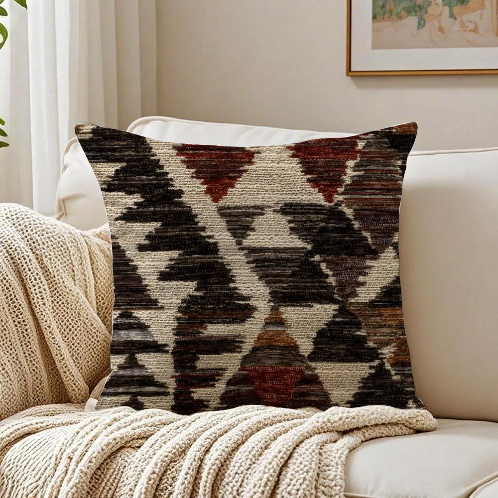 Moroccan Style Art Pillow Case Double-Sided Plush Sofa Cushion Covers Organic Breathable Invisible Zipper