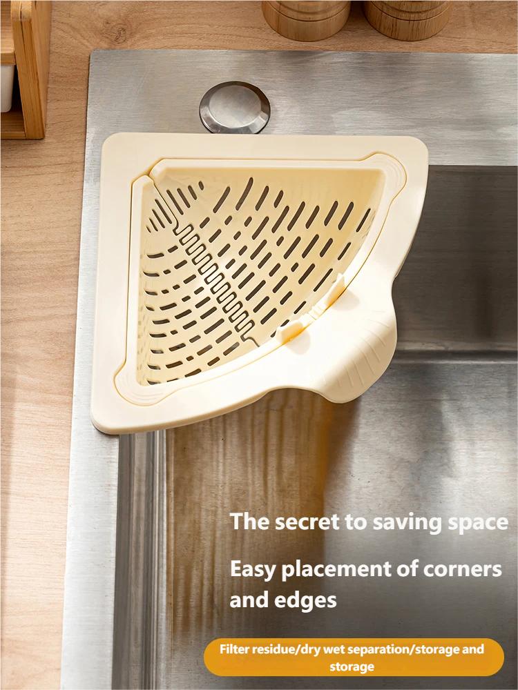 Storage Container Capacity Suction Cup Kitchen Sink Strainer Basket with Simple Installation Corner Sink Trash for Kitchen