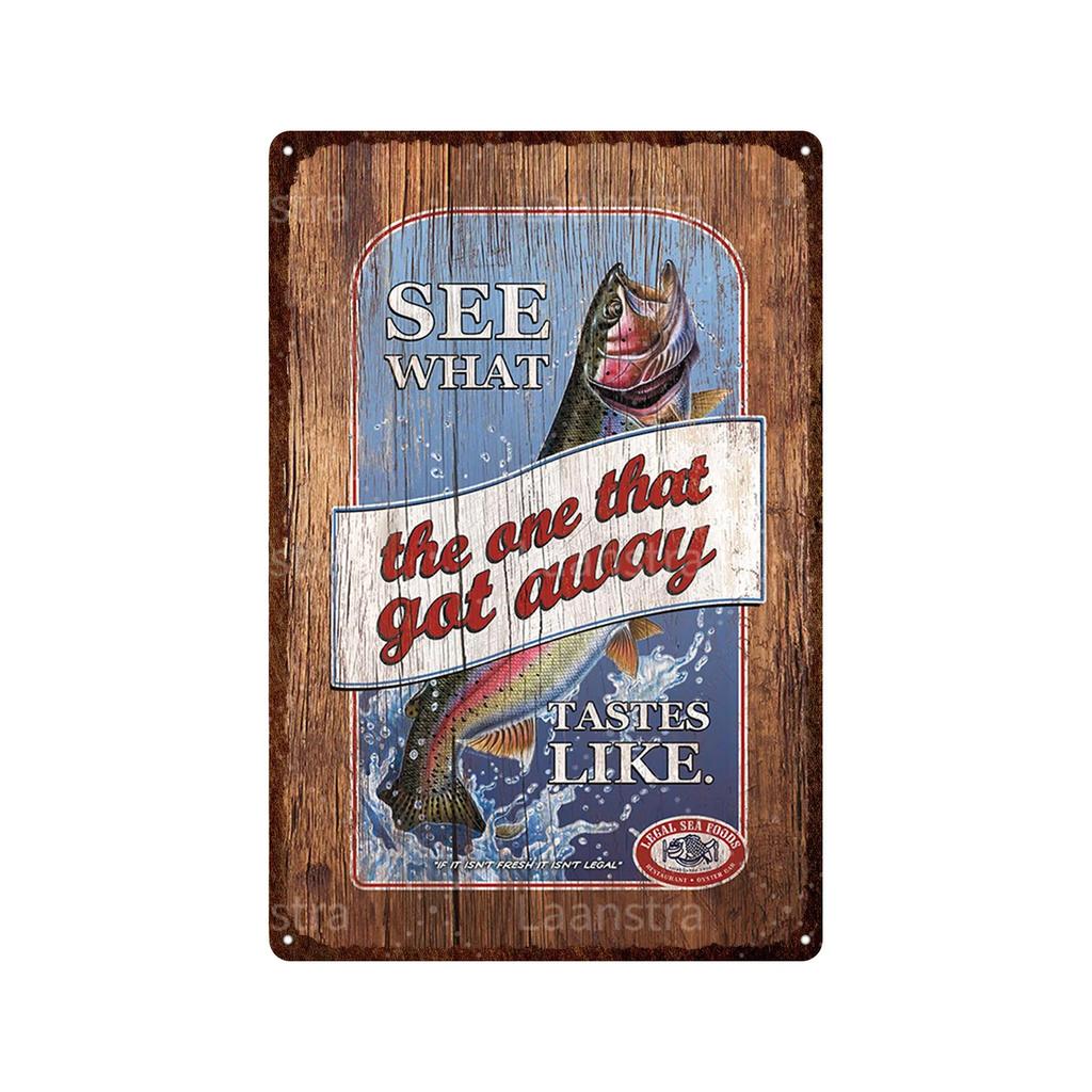 Vintage Animal Various Fish Metal Plate Wall Decor Tin Signs Art Posters Plaque Man Cave Bar Club Decoration Iron Painting