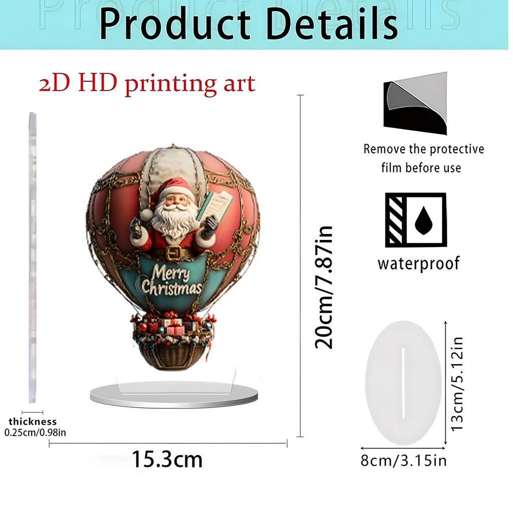 Christmas Apple 2D Acrylic Stand: Festive Desktop Decoration Gift